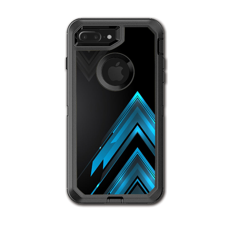  Black Blue Sharp Design Edge Otterbox Defender iPhone 7+ Plus or iPhone 8+ Plus Skin