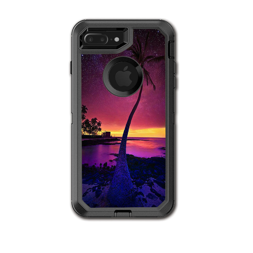  Palm Tree Stars And Sunset Purple Otterbox Defender iPhone 7+ Plus or iPhone 8+ Plus Skin