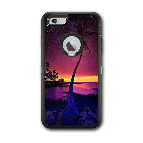  Palm Tree Stars And Sunset Purple Otterbox Defender iPhone 6 PLUS Skin