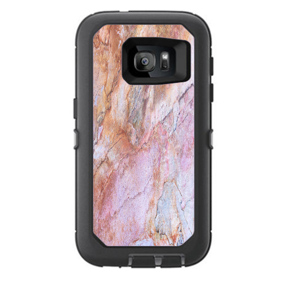  Rose Peach Pink Marble Pattern Otterbox Defender Samsung Galaxy S7 Skin