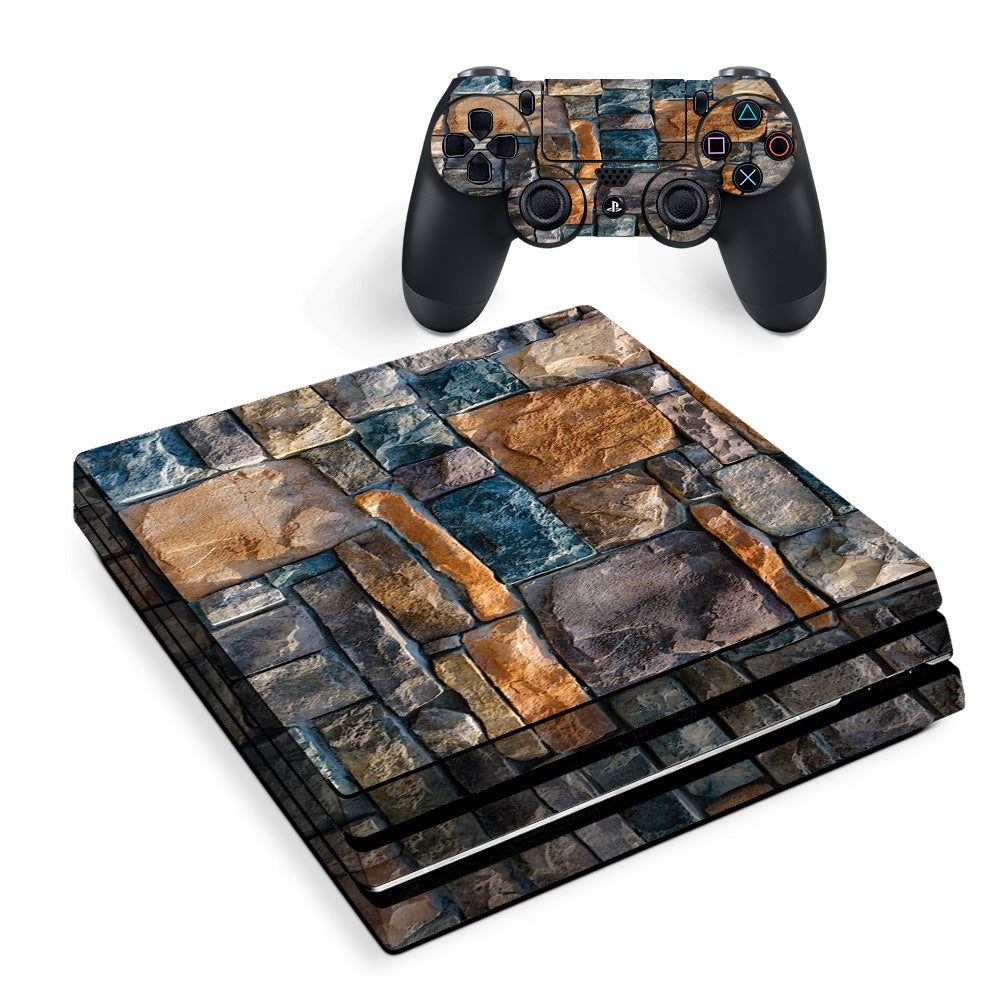 Aged Used Rough Dirty Brick Wall Panel Sony PS4 Pro Skin
