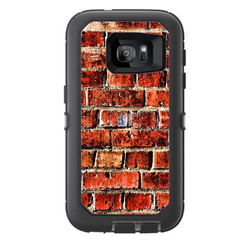  Red Brick Wall Rough Brickhouse Otterbox Defender Samsung Galaxy S7 Skin