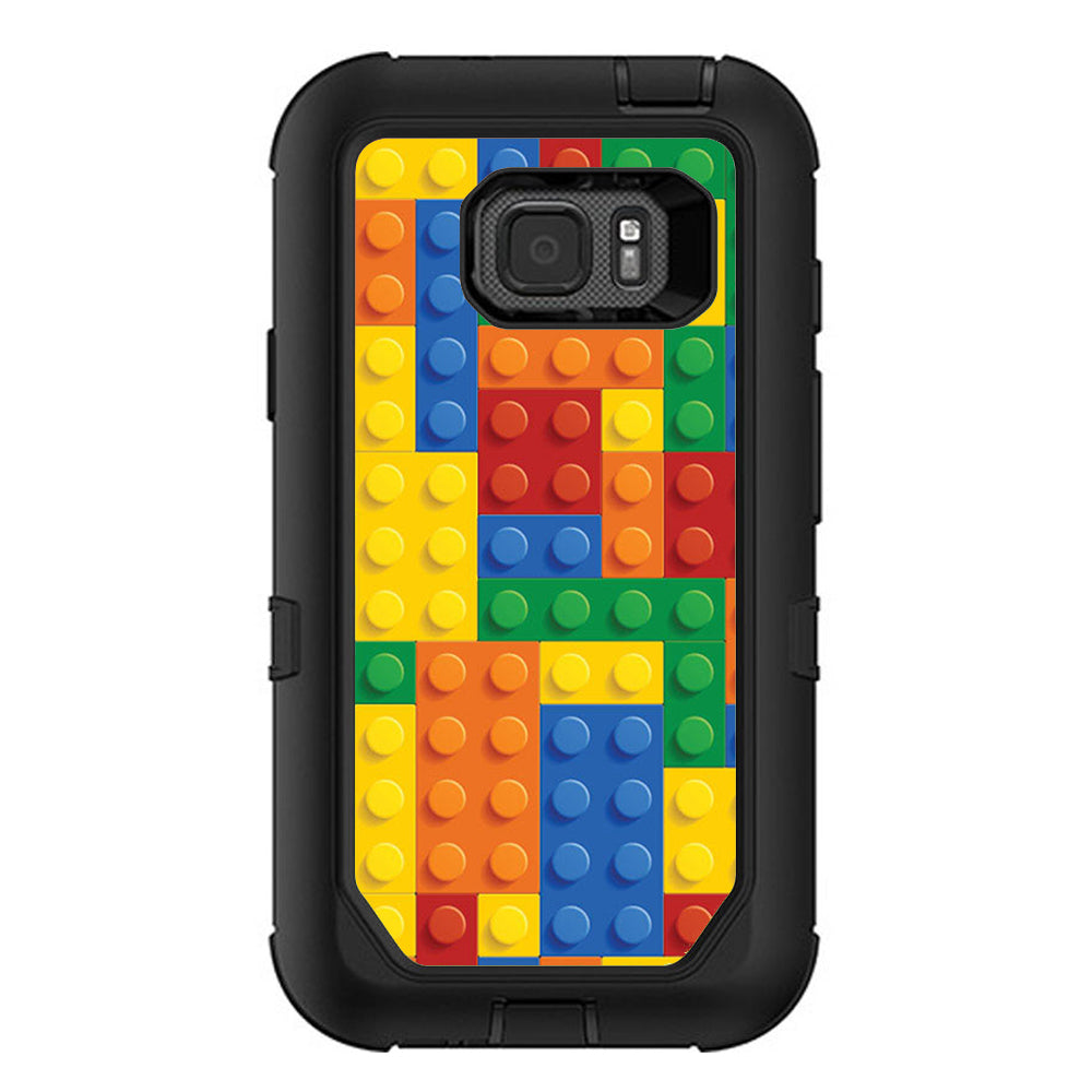  Playing Blocks Bricks Colorful Snap Otterbox Defender Samsung Galaxy S7 Active Skin