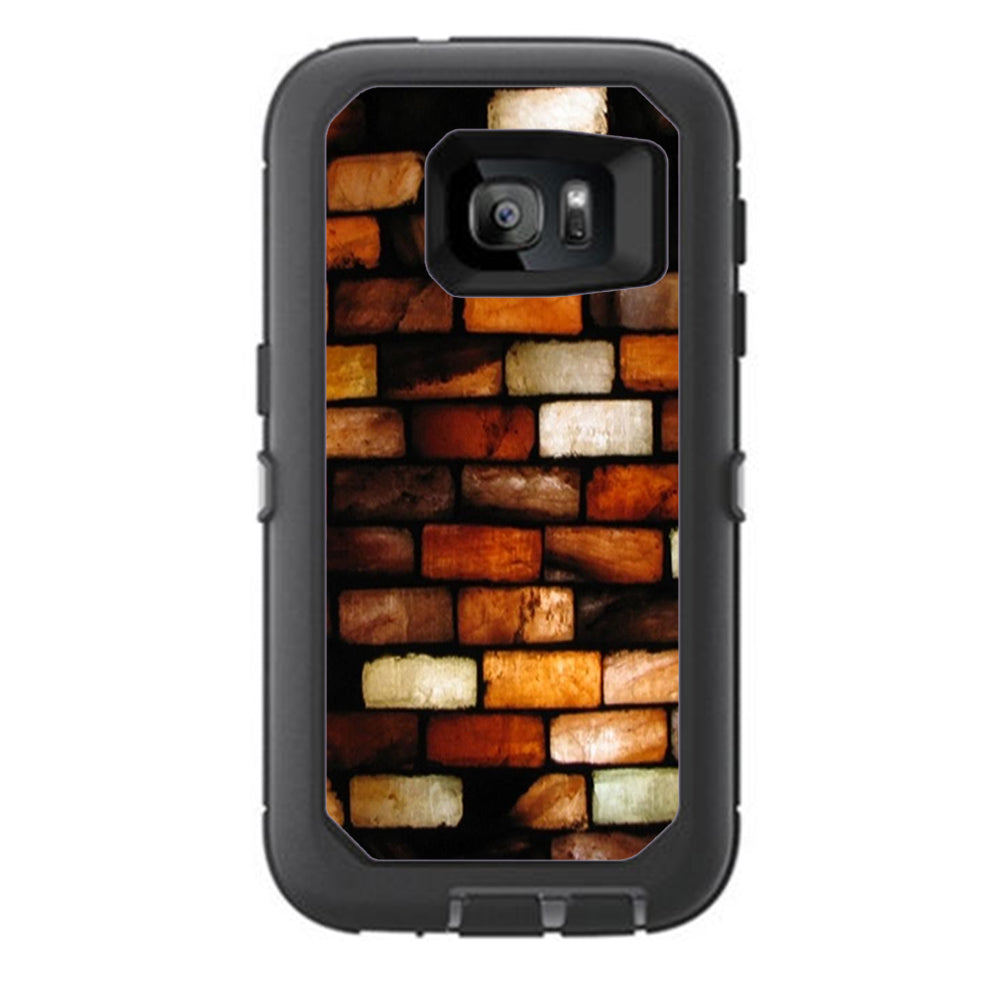  Stained Glass Bricks Brick Wall Otterbox Defender Samsung Galaxy S7 Skin