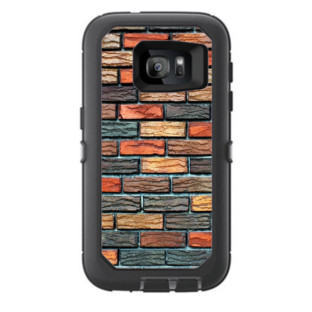  Colorful Brick Wall Design Otterbox Defender Samsung Galaxy S7 Skin