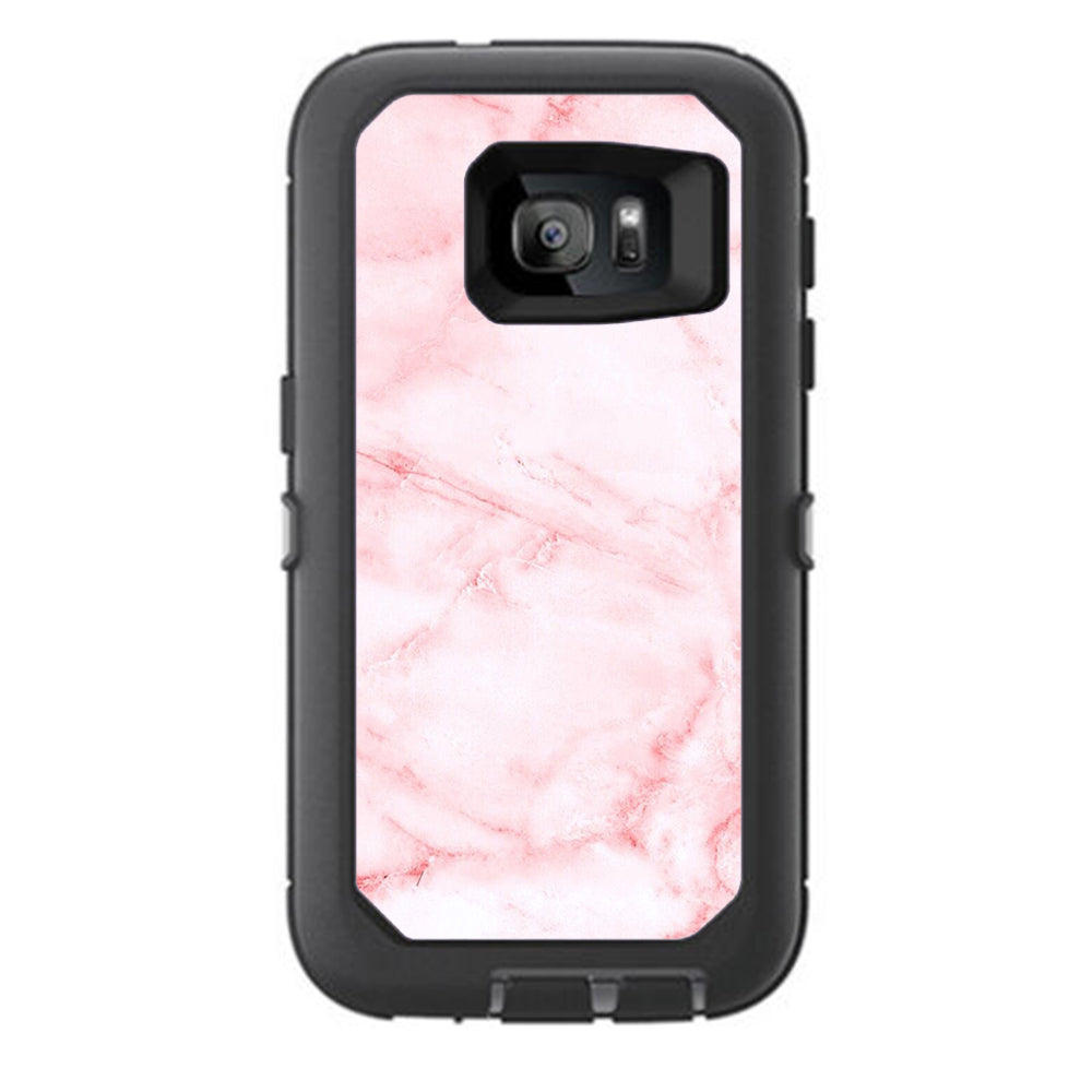  Rose Pink Marble Pattern Otterbox Defender Samsung Galaxy S7 Skin