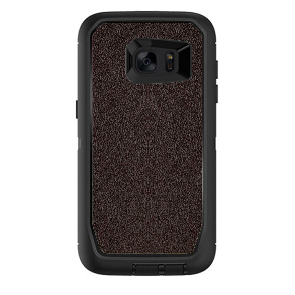  Brown Leather Design Pattern Otterbox Defender Samsung Galaxy S7 Edge Skin