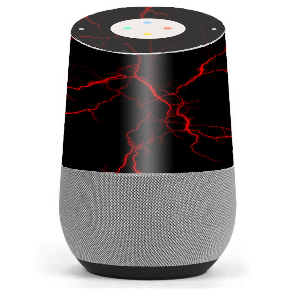  Red Lightning Bolts Electric Google Home Skin