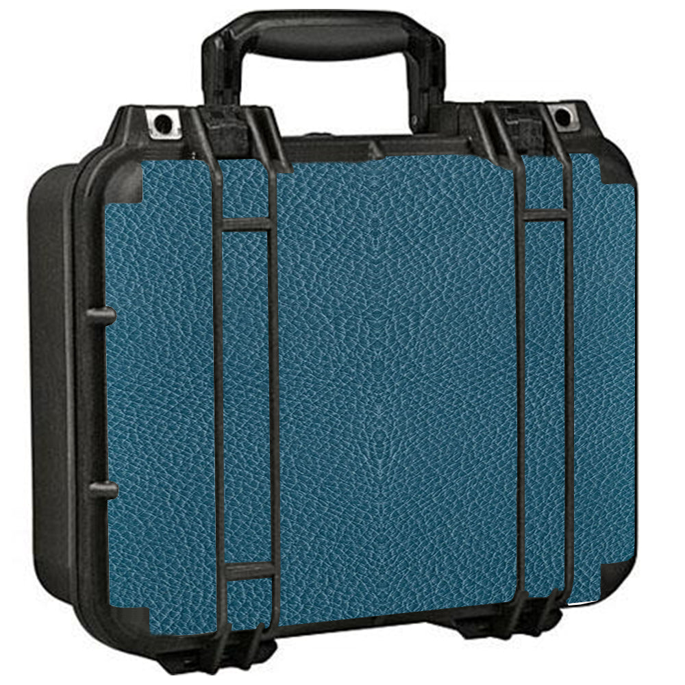  Blue Teal Leather Pattern Look Pelican Case 1400 Skin