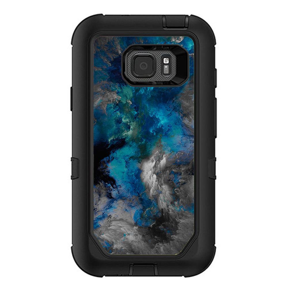  Blue Grey Painted Clouds Watercolor Otterbox Defender Samsung Galaxy S7 Active Skin