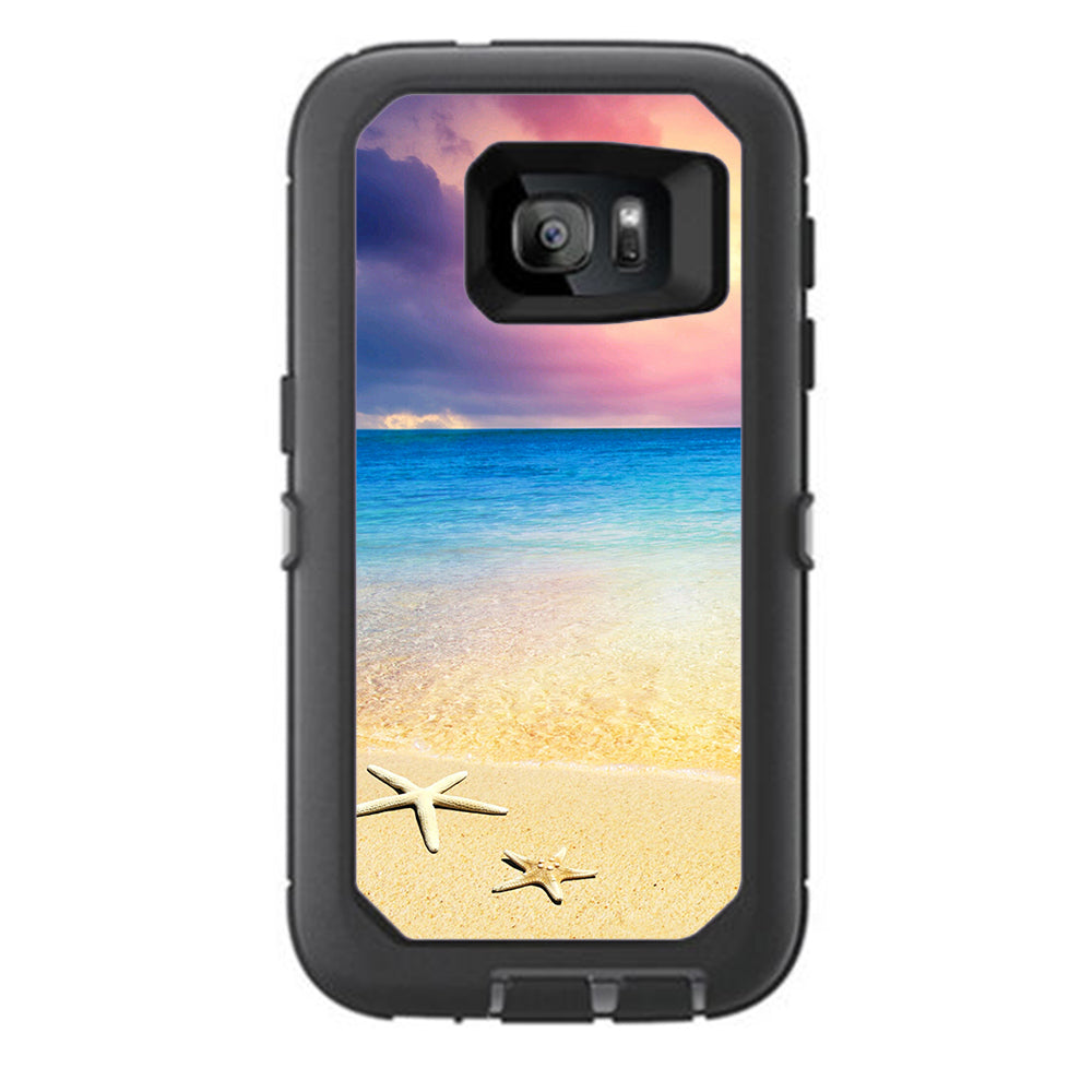  Starfish On The Sand Beach Sunset Otterbox Defender Samsung Galaxy S7 Skin