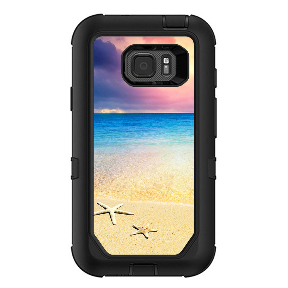 Starfish On The Sand Beach Sunset Otterbox Defender Samsung Galaxy S7 Active Skin
