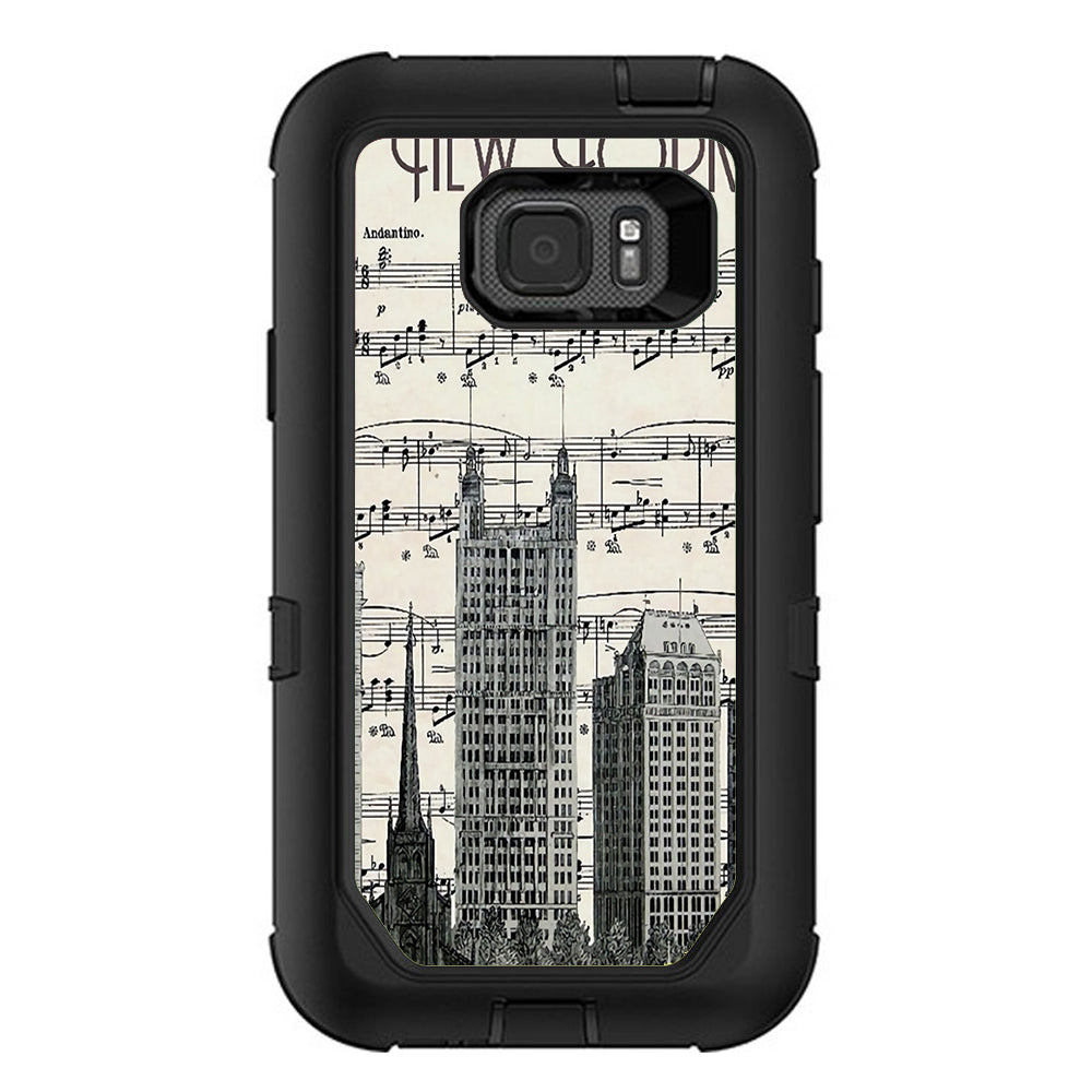  New York City Music Notes Otterbox Defender Samsung Galaxy S7 Active Skin