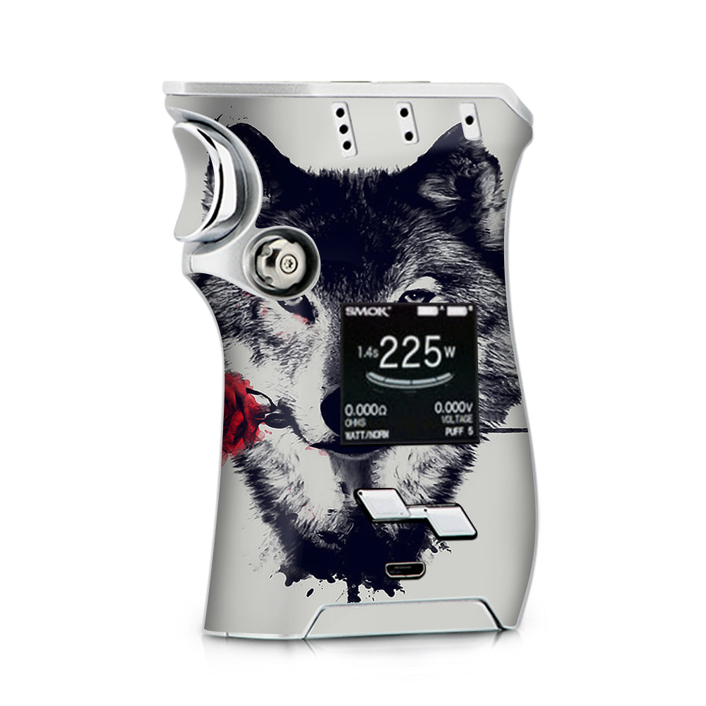  Wolf With Rose In Mouth Smok Mag kit Skin
