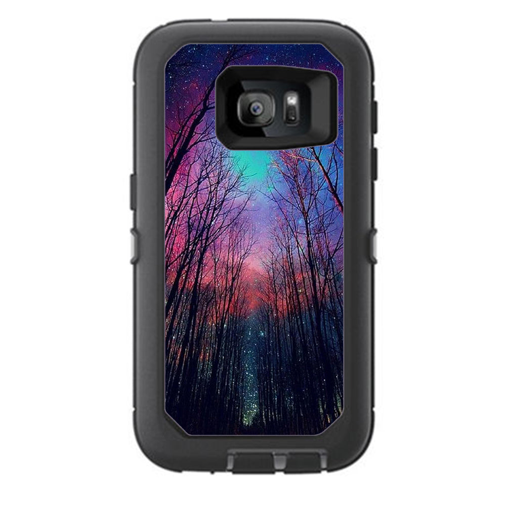  Galaxy Sky Through Trees Forest Otterbox Defender Samsung Galaxy S7 Skin