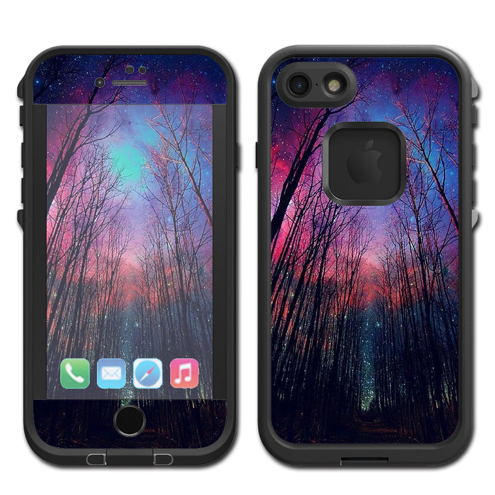  Galaxy Sky Through Trees Forest Lifeproof Fre iPhone 7 or iPhone 8 Skin