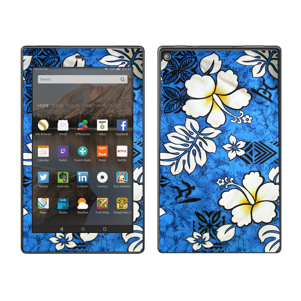  Tropical Hibiscus Floral Pattern Amazon Fire HD 8 Skin