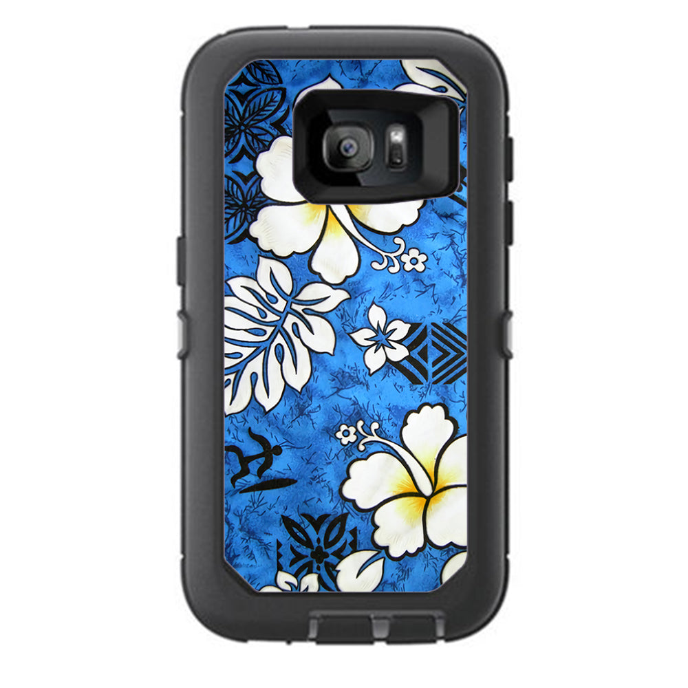  Tropical Hibiscus Floral Pattern Otterbox Defender Samsung Galaxy S7 Skin