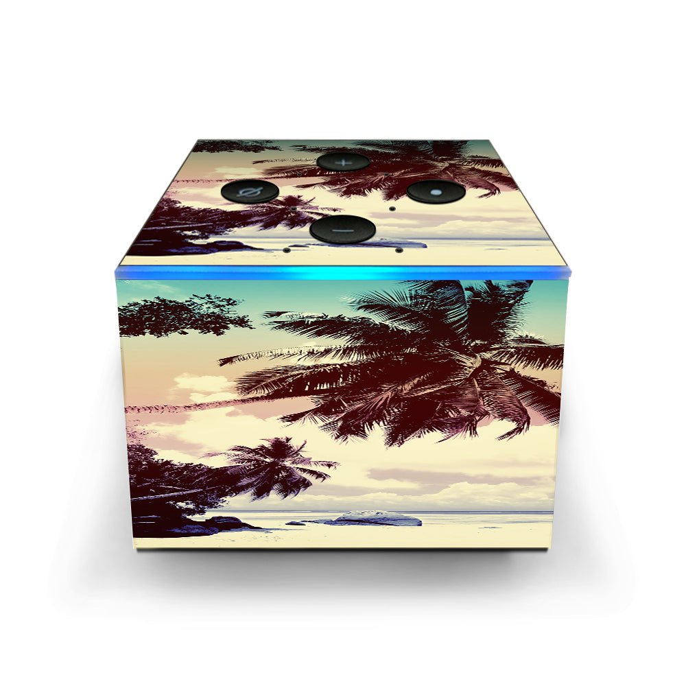  Palm Trees Vintage Beach Island Amazon Fire TV Cube Skin