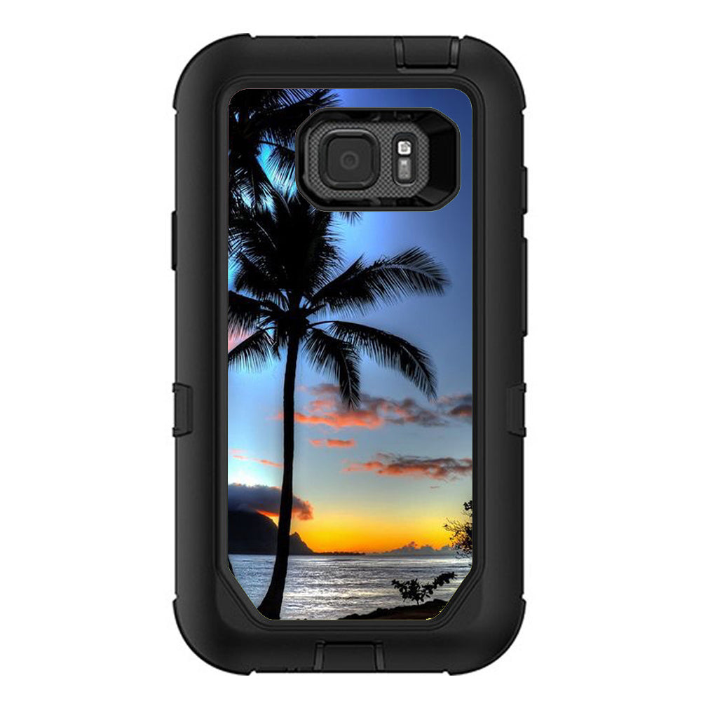  Paradise Sunset Palm Trees Otterbox Defender Samsung Galaxy S7 Active Skin