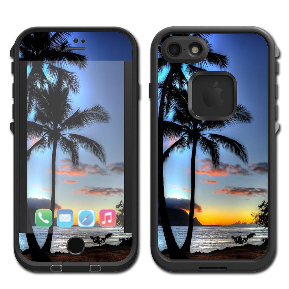  Paradise Sunset Palm Trees Lifeproof Fre iPhone 7 or iPhone 8 Skin