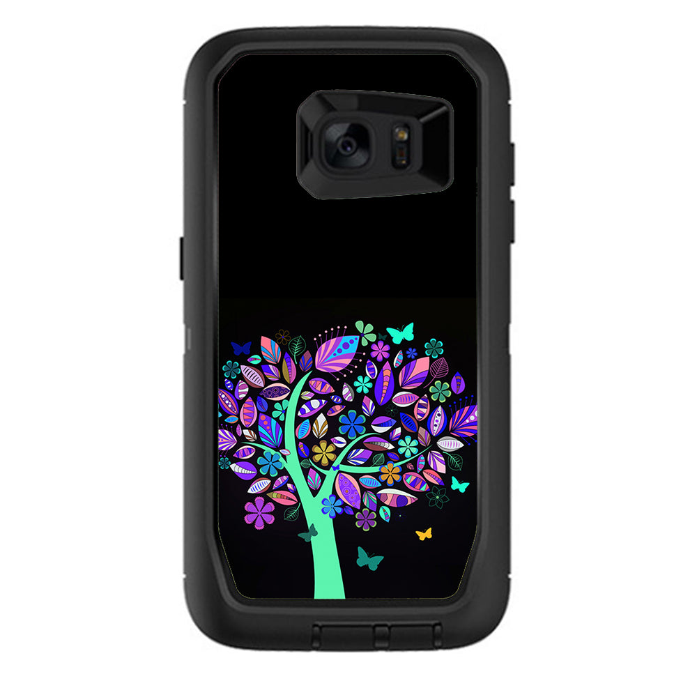  Living Tree Butterfly Colorful Otterbox Defender Samsung Galaxy S7 Edge Skin