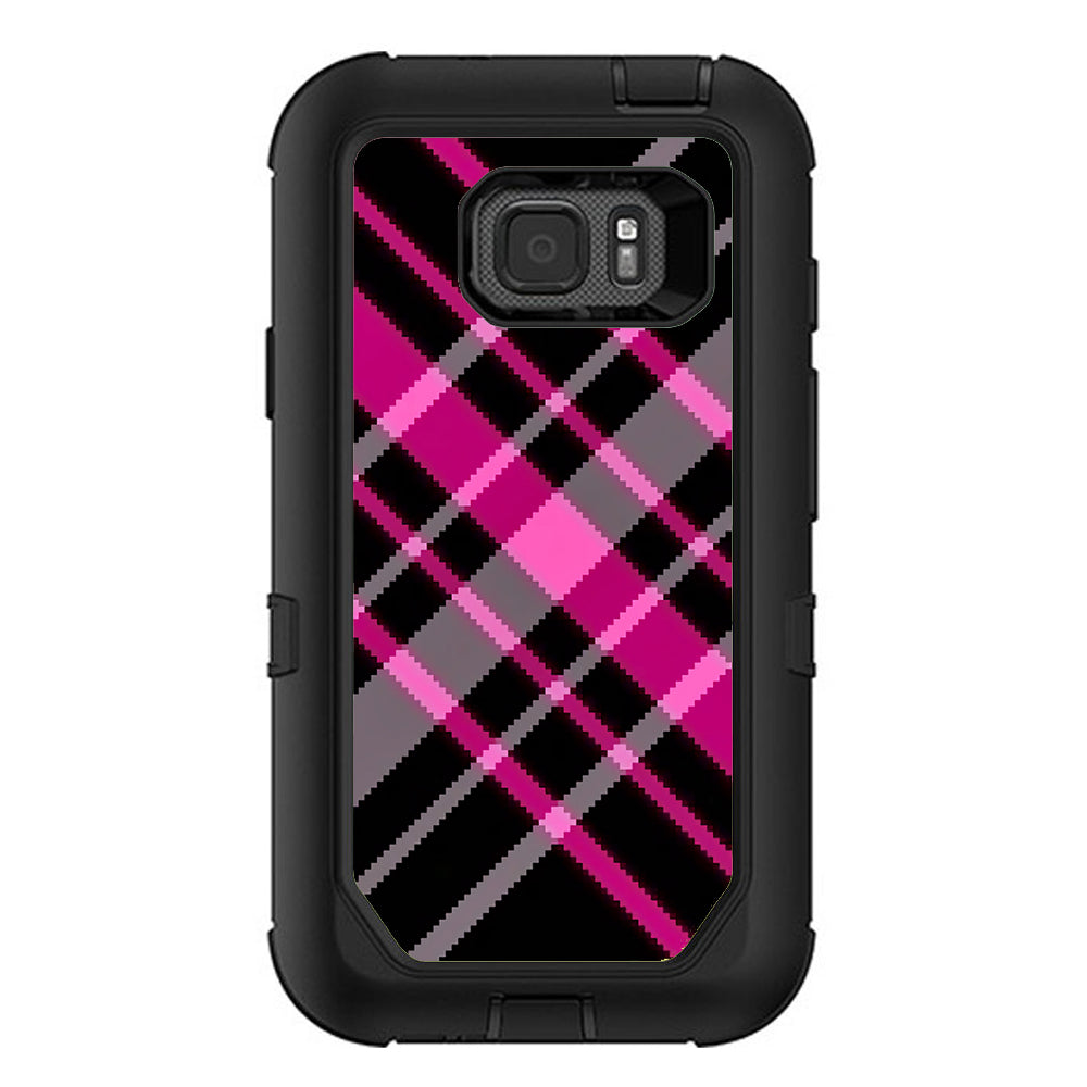  Pink And Black Plaid Otterbox Defender Samsung Galaxy S7 Active Skin
