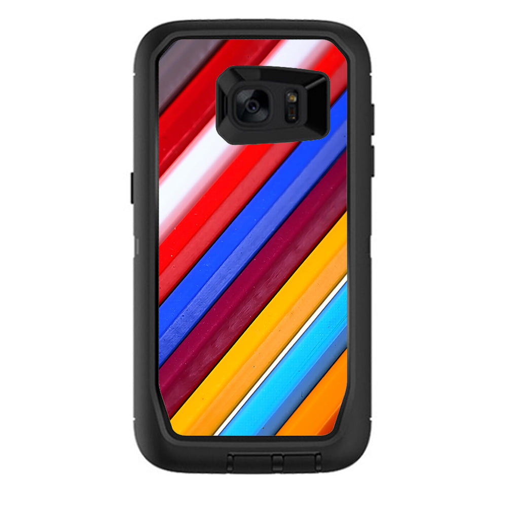  Color Stripes Pattern Otterbox Defender Samsung Galaxy S7 Edge Skin