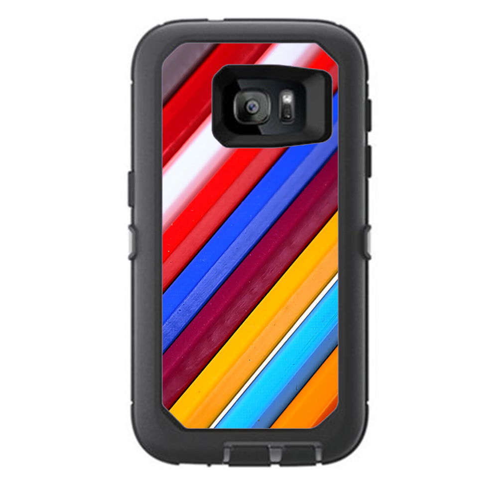  Color Stripes Pattern Otterbox Defender Samsung Galaxy S7 Skin