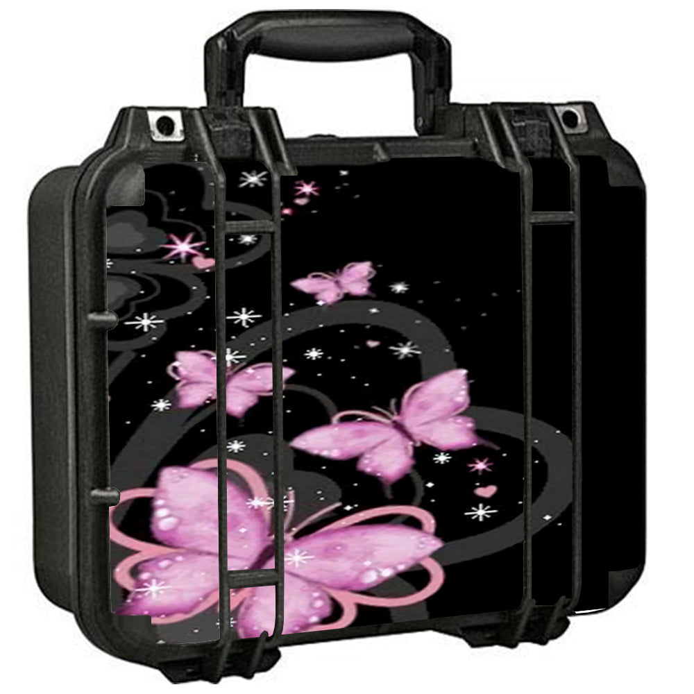 Pink Majestic Butterflies Hearts Pelican Case 1400 Skin