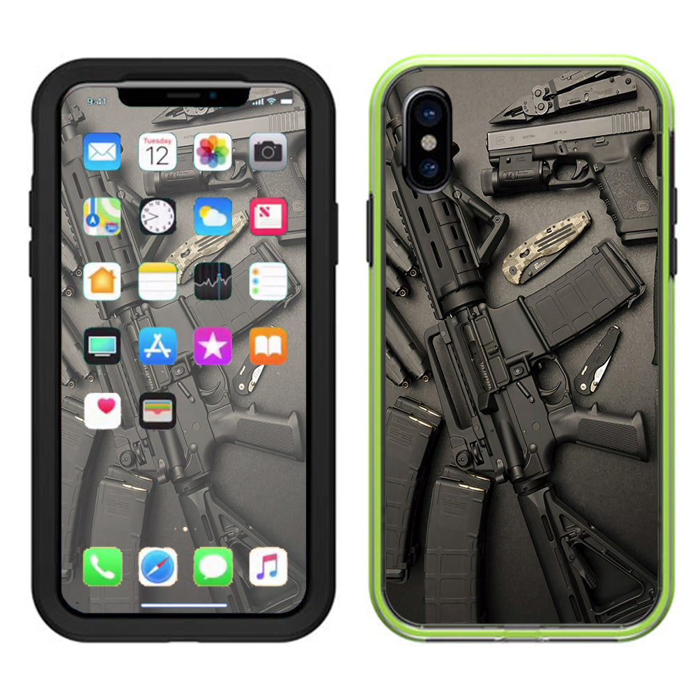  Edc Ar Pistol Gun Knife Military Lifeproof Slam Case iPhone X Skin