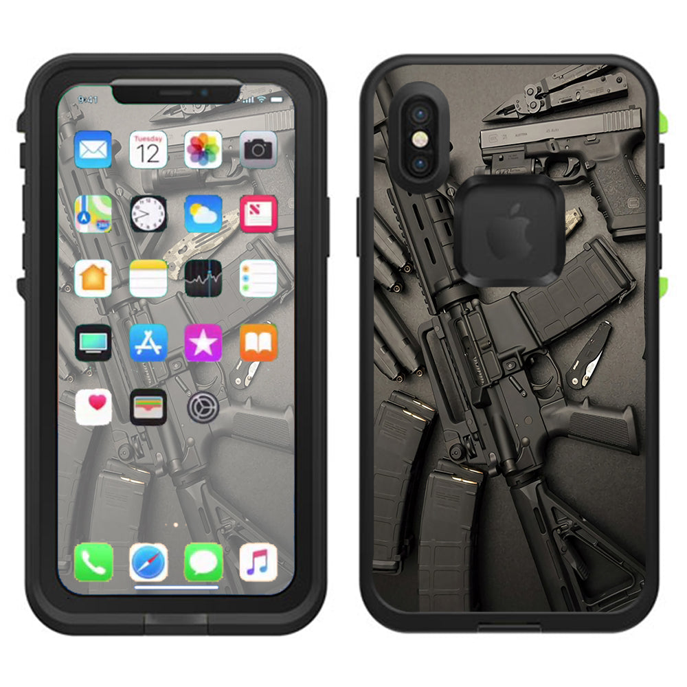  Edc Ar Pistol Gun Knife Military Lifeproof Fre Case iPhone X Skin
