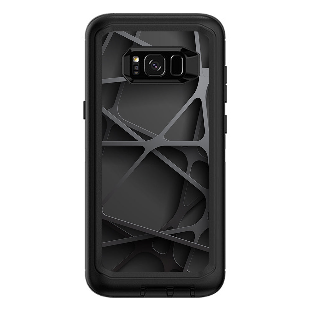  Black Metal Web Panels Otterbox Defender Samsung Galaxy S8 Plus Skin