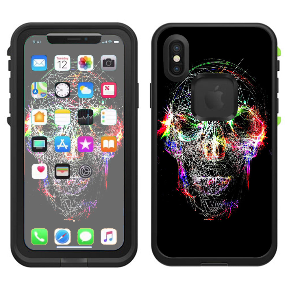  Skull Wild Line Electric Lifeproof Fre Case iPhone X Skin