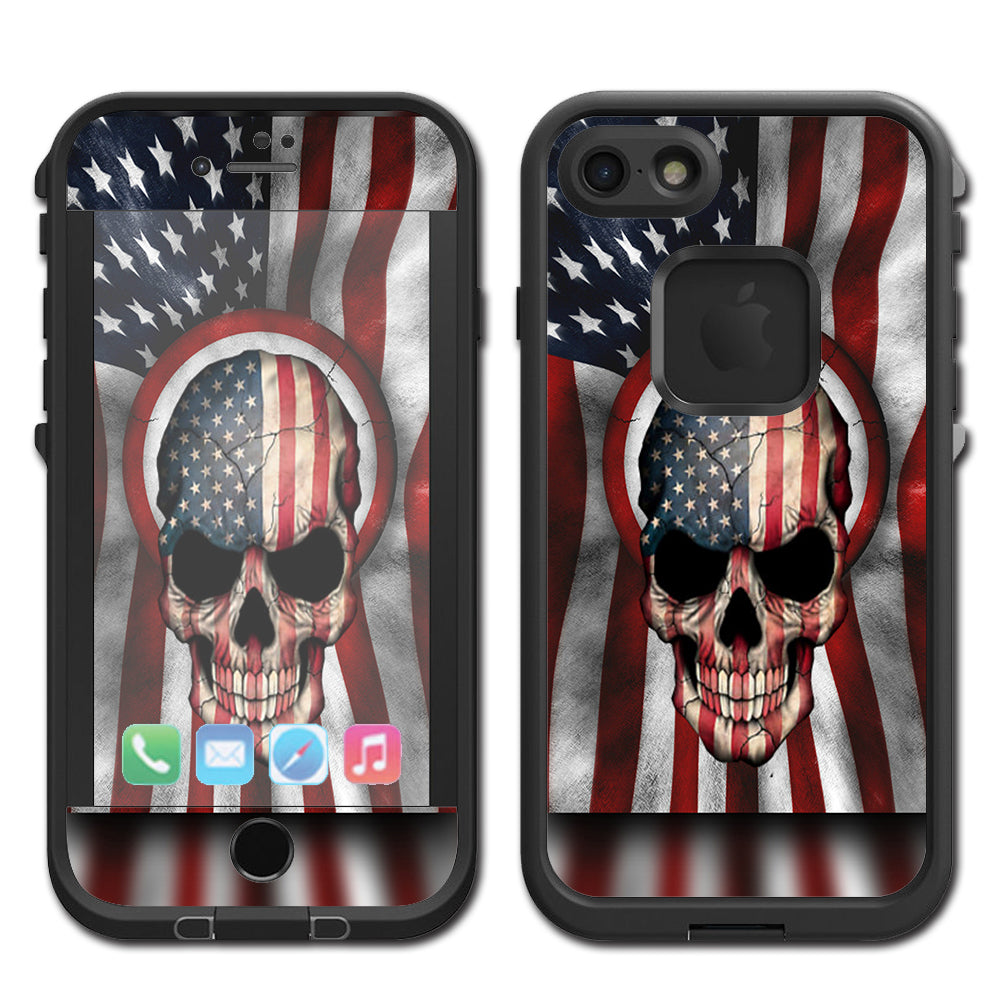  America Skull Military Usa Murica Lifeproof Fre iPhone 7 or iPhone 8 Skin