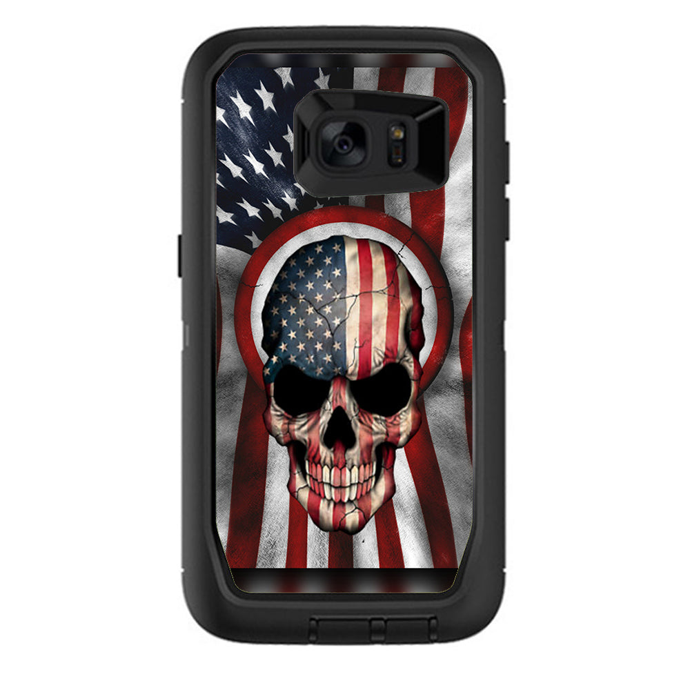  America Skull Military Usa Murica Otterbox Defender Samsung Galaxy S7 Edge Skin