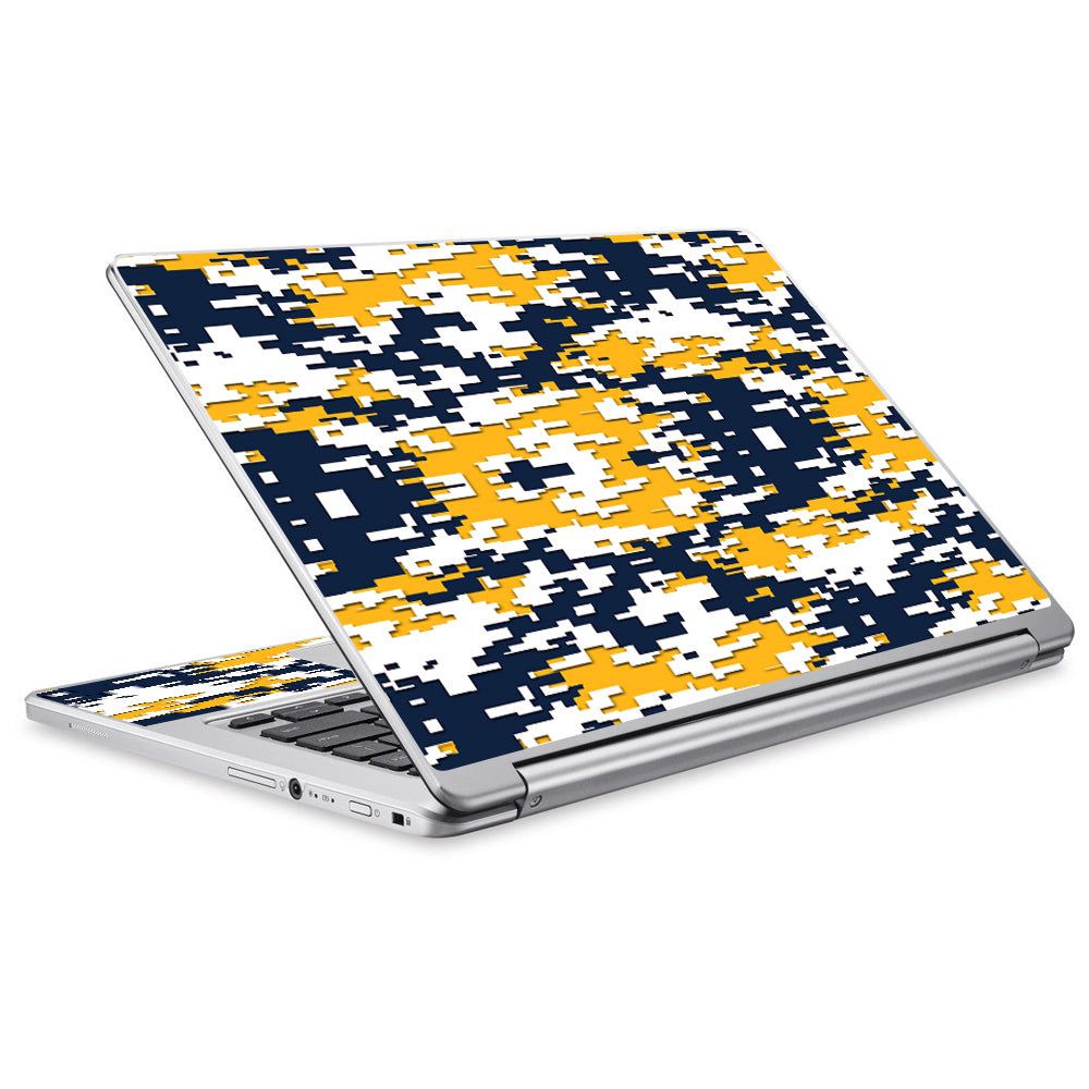  Digi Camo Team Colors Camouflage Blue Yellow Acer Chromebook R13 Skin