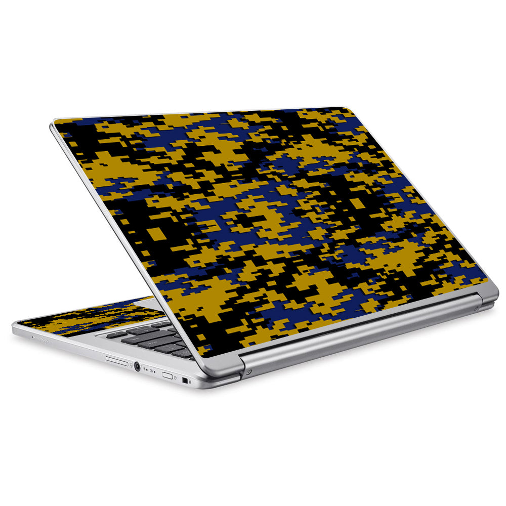  Digi Camo Team Colors Camouflage Blue Gold Acer Chromebook R13 Skin