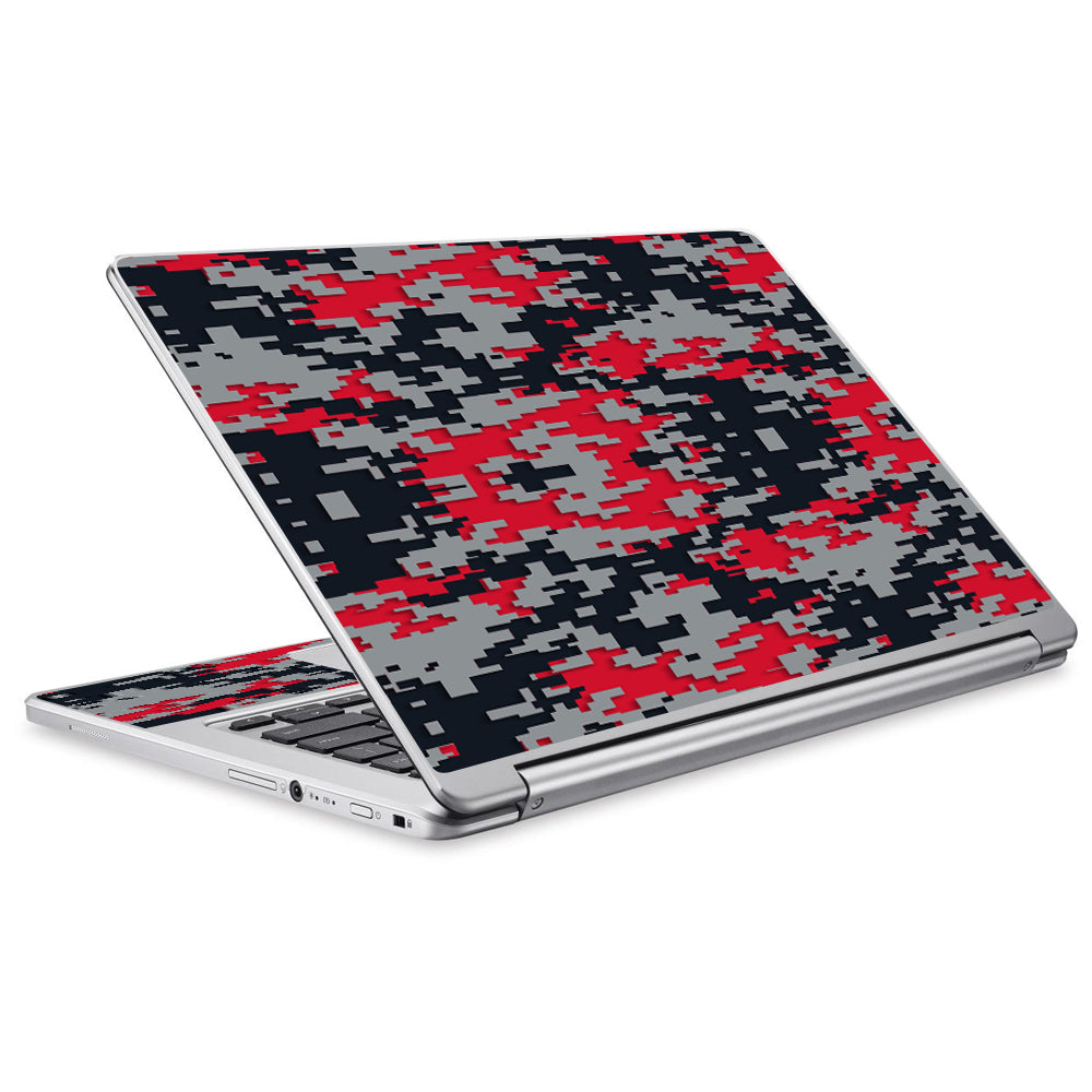  Digi Camo Team Colors Camouflage Red Grey Black Acer Chromebook R13 Skin