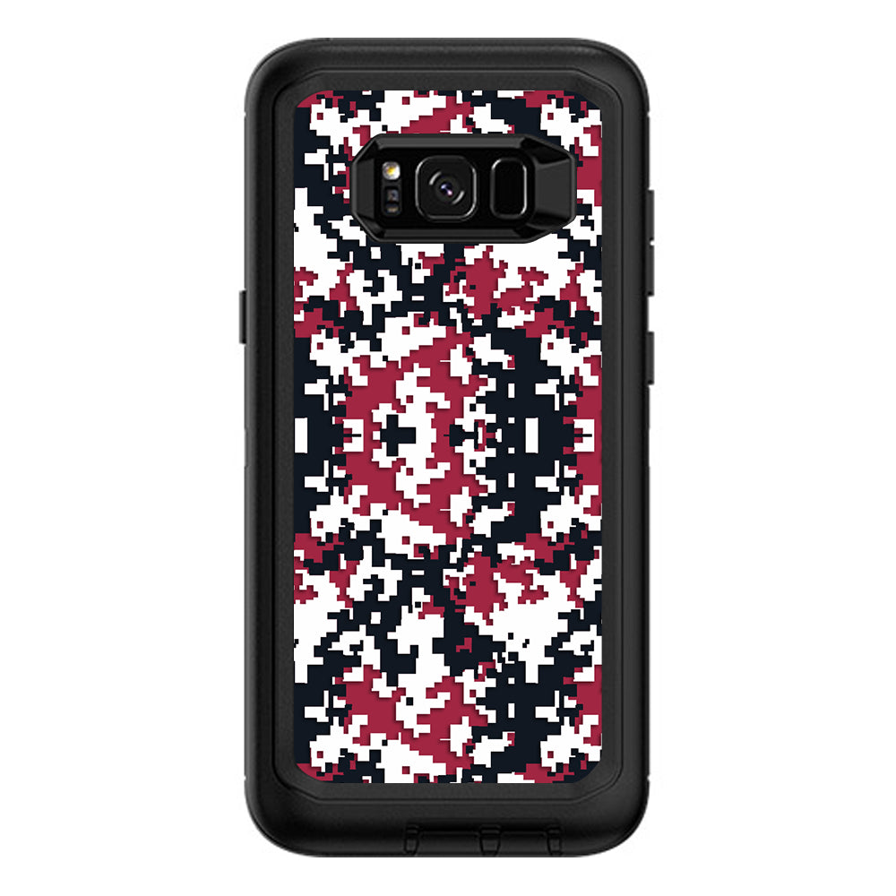  Digi Camo Team Colors Camouflage Red Black Otterbox Defender Samsung Galaxy S8 Plus Skin