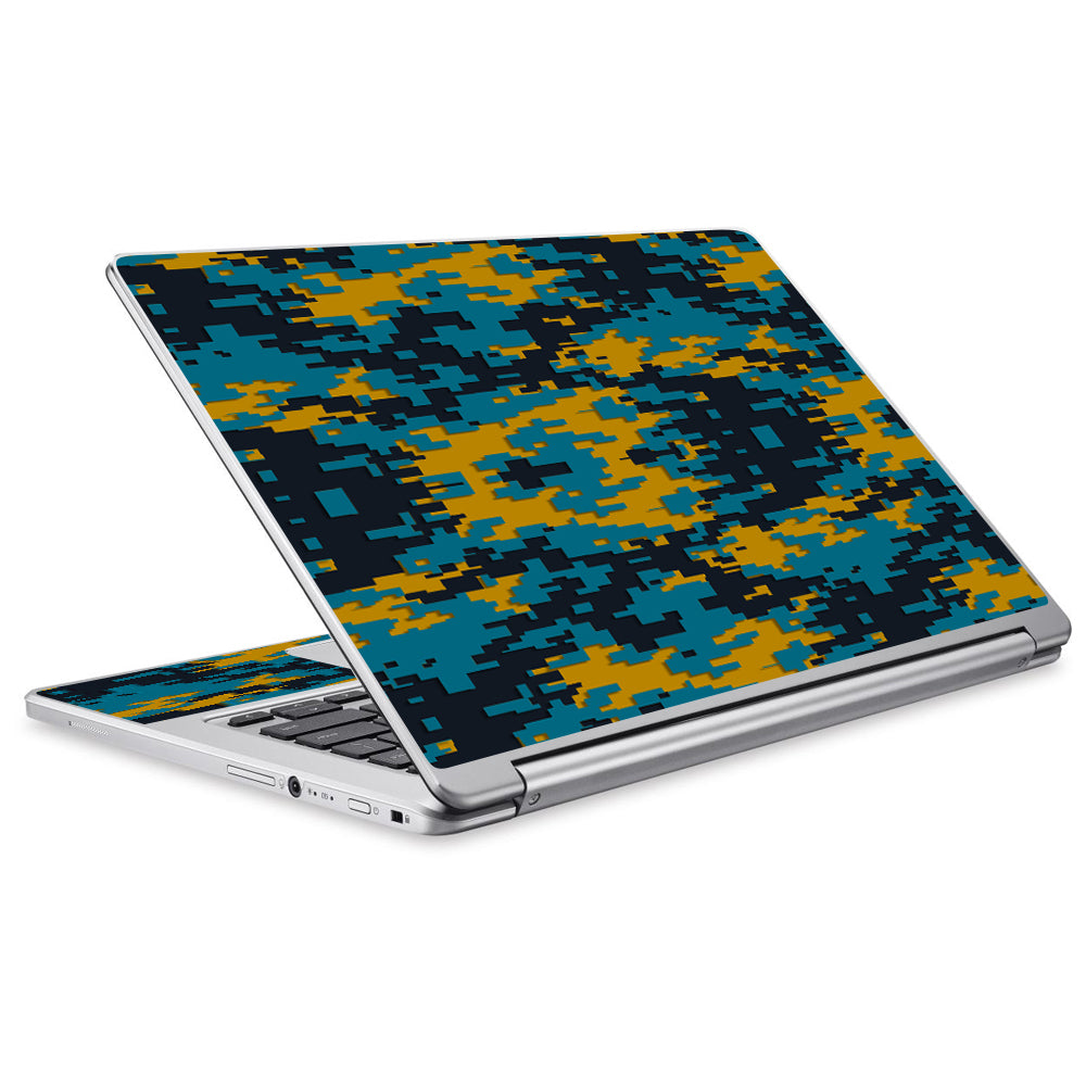  Digi Camo Team Colors Camouflage Teal Gold Acer Chromebook R13 Skin