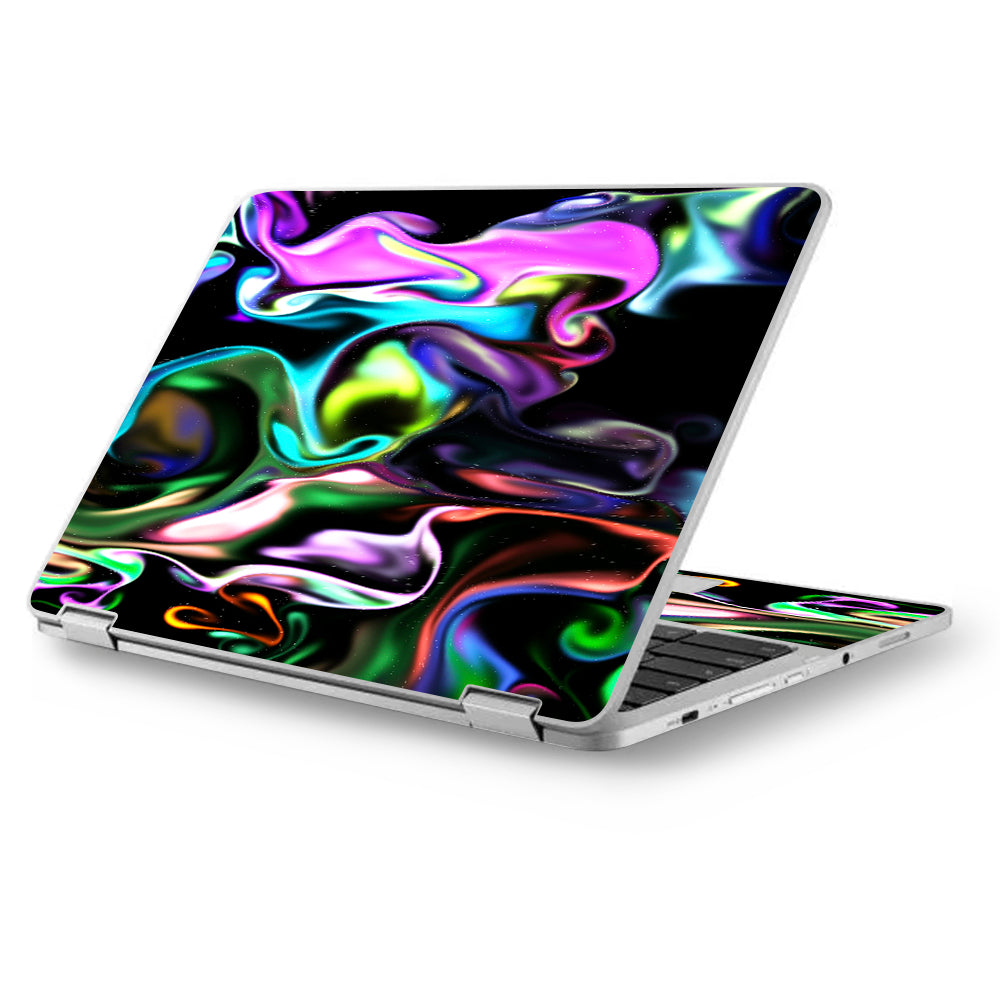  Resin Swirls Smoke Glass Asus Chromebook Flip 12.5" Skin