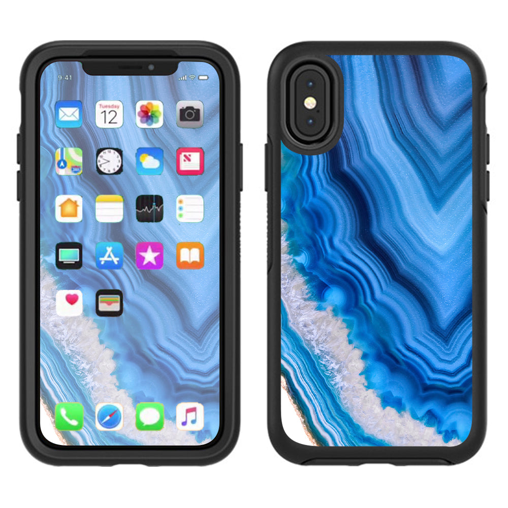  Up Blue Crystals Otterbox Defender Apple iPhone X Skin
