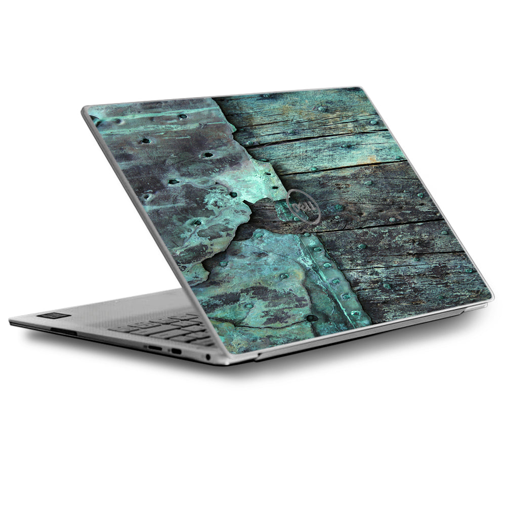 Patina Metal And Wood Blue Dell XPS 13 9370 9360 9350 Skin