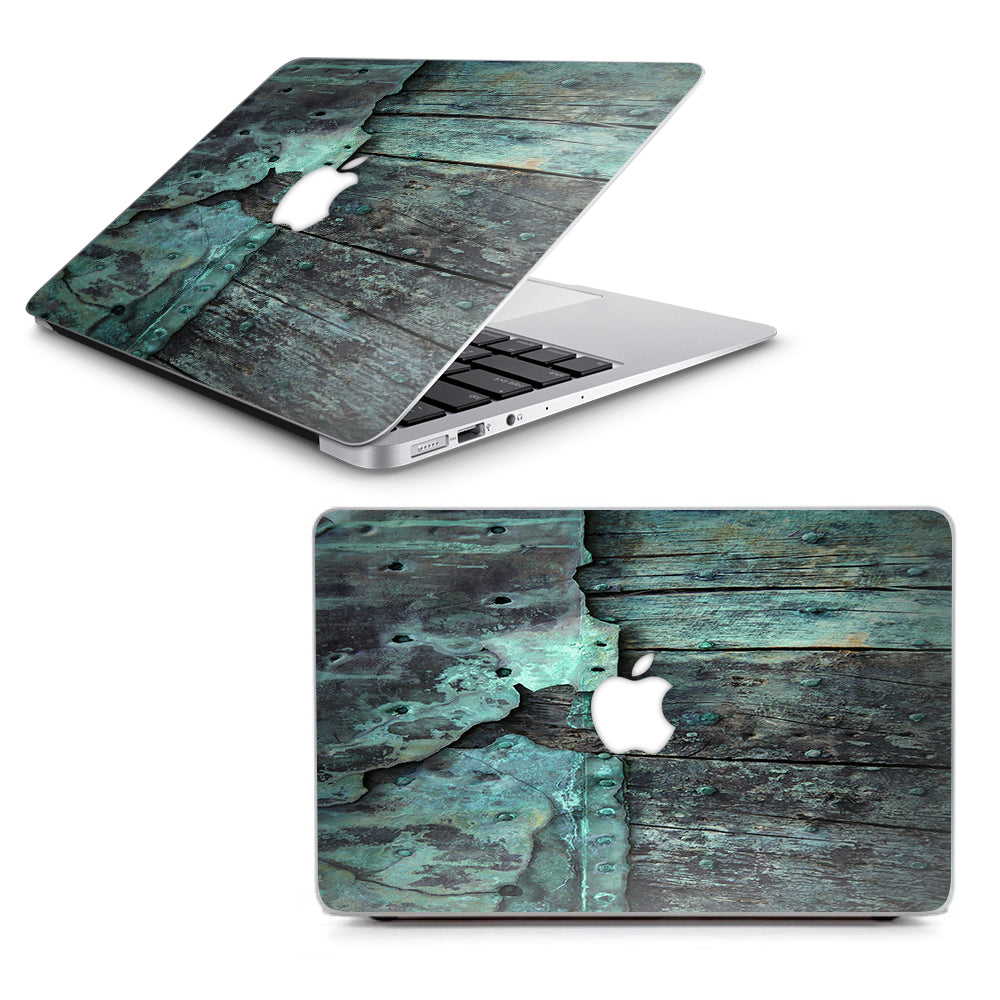  Patina Metal And Wood Blue Macbook Air 13" A1369 A1466 Skin
