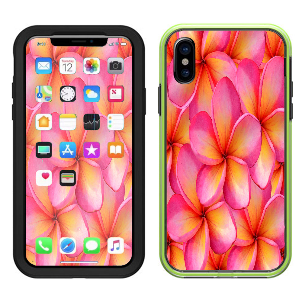  Plumerias Pink Flowers Lifeproof Slam Case iPhone X Skin
