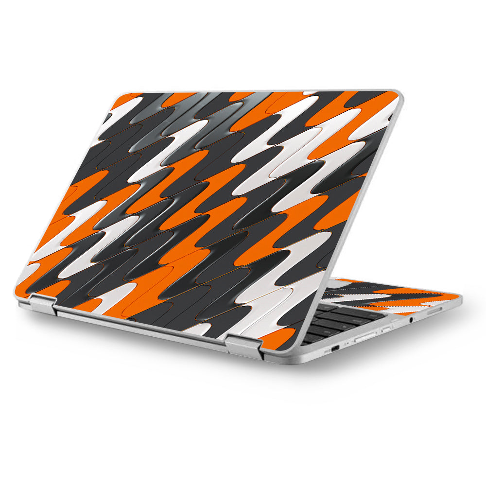  Puzzle Orange Grey Trippy Asus Chromebook Flip 12.5" Skin