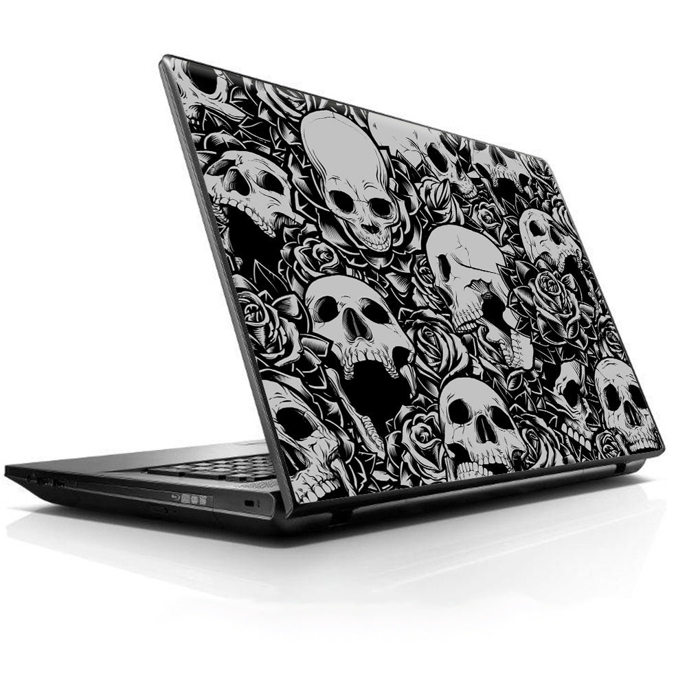  Skulls N Roses Black White Screaming HP Dell Compaq Mac Asus Acer 13 to 16 inch Skin