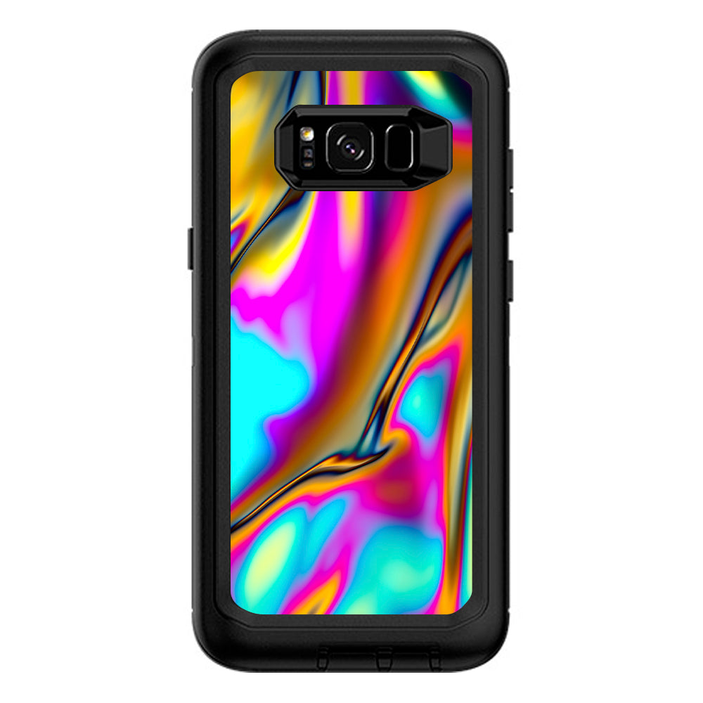  Oil Slick Resin Iridium Glass Colors Otterbox Defender Samsung Galaxy S8 Plus Skin