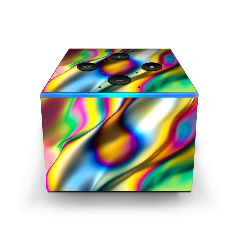  Oil Slick Rainbow Opalescent Design Awesome Amazon Fire TV Cube Skin